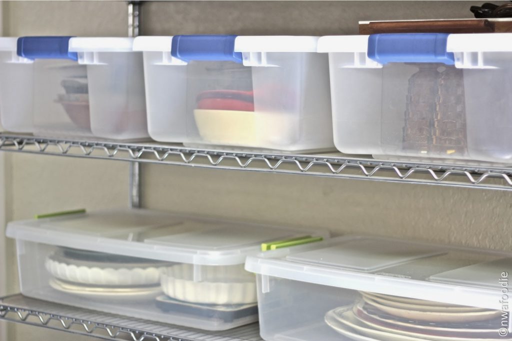 kitchen storage tubs in garage storage organization (c)nwafoodie