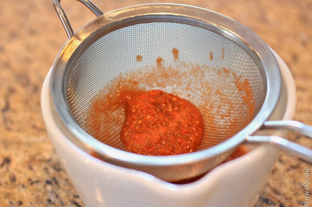 make your own hot sauce with Nutribullet blender strainer (c)nwafoodie