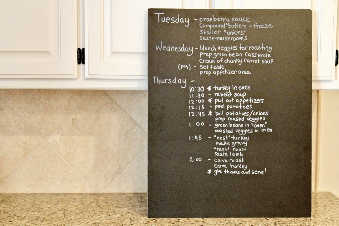 Planning your thanksgiving meal - time schedule (c)thejoyofeatingwell