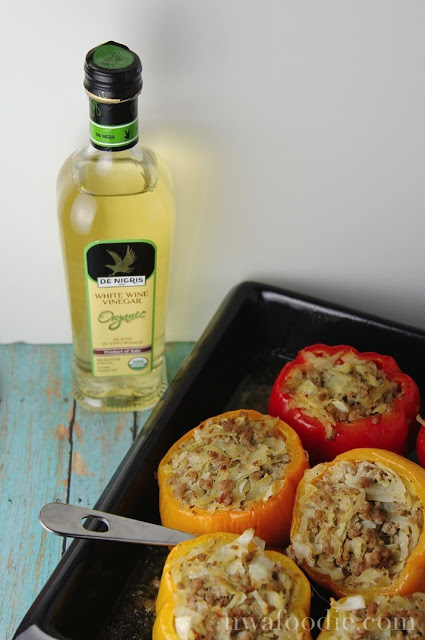 #denigris1889 Ground turkey and cabbage stuffed bell peppers - product shot (c)nwafoodie