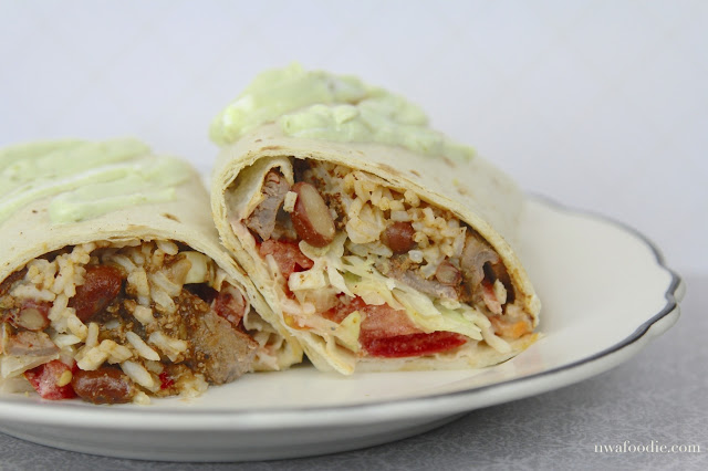 chili steak and rice wrap Riceland (c)nwafoodie #ShopRiceland AD