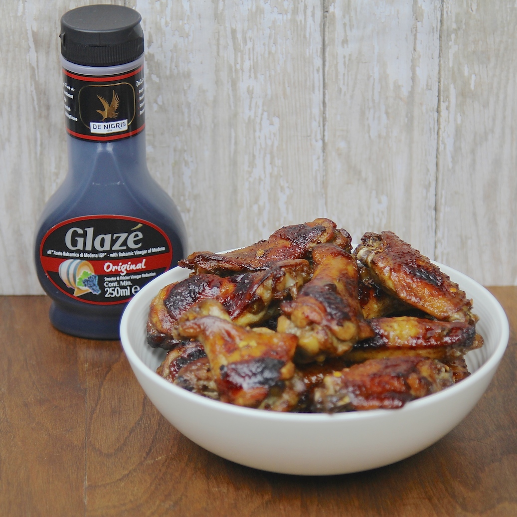 balsamic glazed chicken wings - main (c)nwafoodie #DeNigris1889 AD