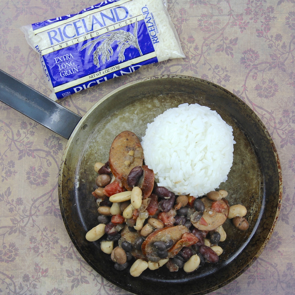 kielbasa rice and beans Riceland AD (c)nwafoodie #ShopRiceland