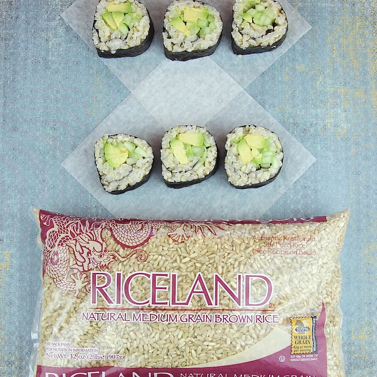 make your own avocado cucumber and brown rice sushi - product (c)nwafoodie AD