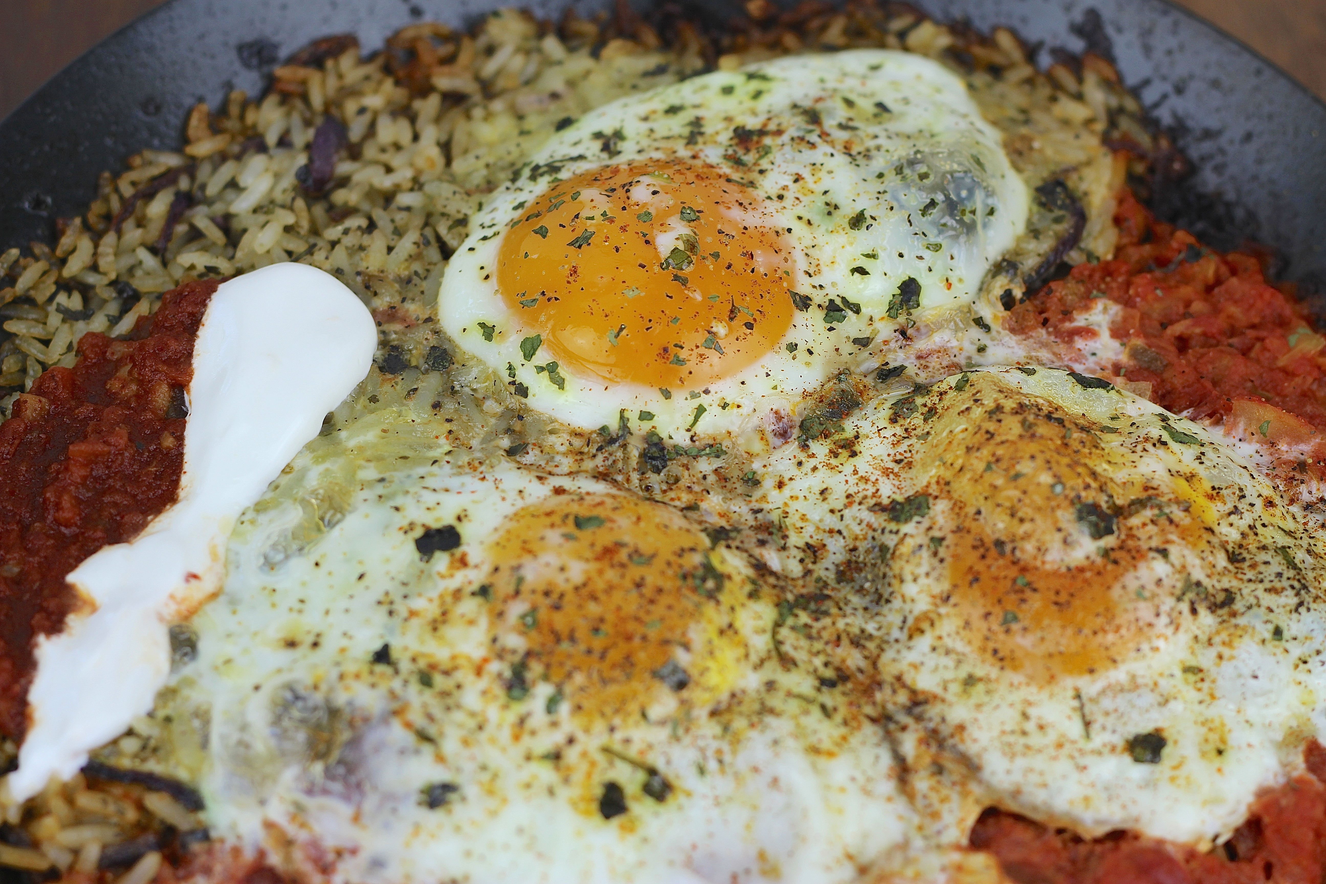 Ad Huevos Rancheros over Rice #ShopRiceland - up close (c)nwafoodie