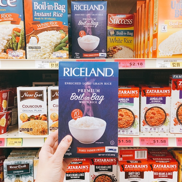 Ad. Fried Egg Rice. #ShopRiceland Riceland Foods Boil-In-Bag Harp's Food Stores - selecting product (c)nwafoodie