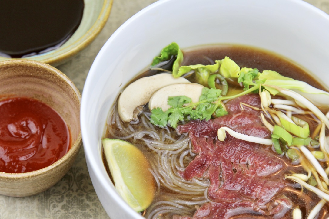 ad #arkansassoybeans easy beef pho soup recipe - up close (c)thejoyofeatingwell