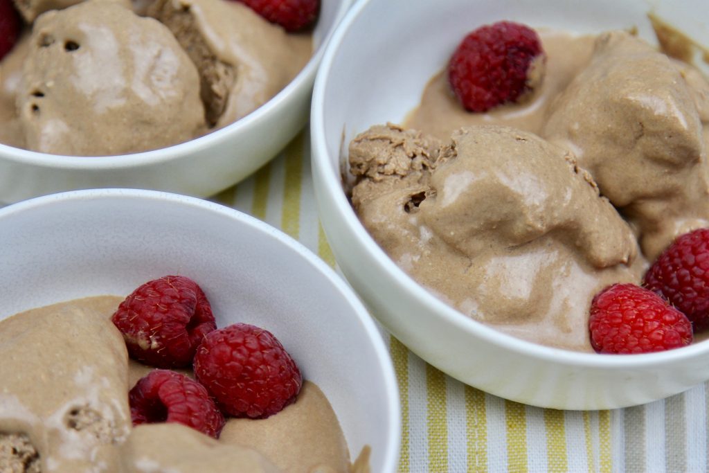 ad #Arkansassoybeans Chocolate peanut butter soy ice cream - up close