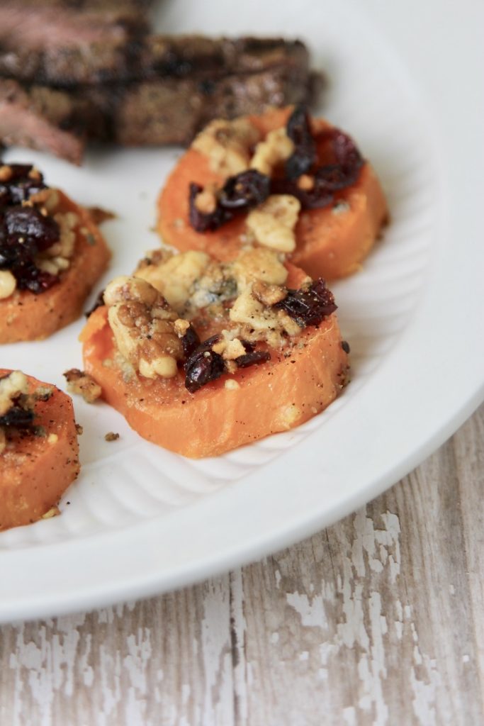 fall-menu-ideas-blue-cheese-and-sweet-potato-coins-(c)thejoyofeatingwell