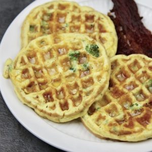 How to make broccoli and cheddar chaffles - main (c)thejoyofeatingwell