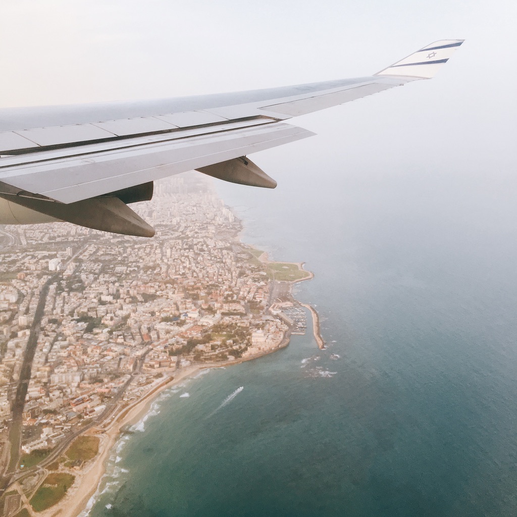 photo taken from plane over Tel Aviv