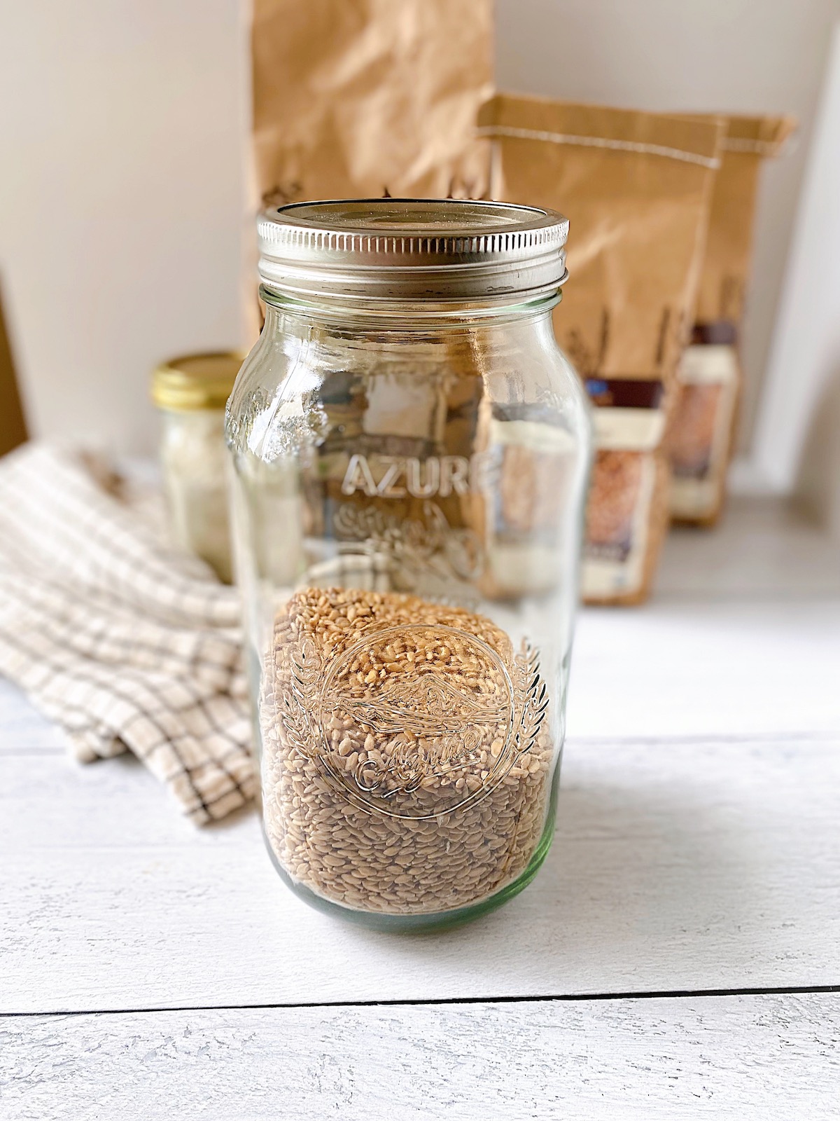 jar of Azure wheat berries