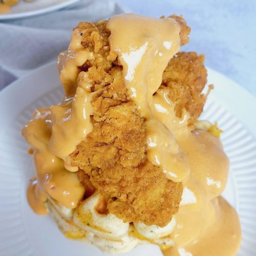 Chili Con Queso Chicken and Waffles - featured image (c)simplejoyfulfood