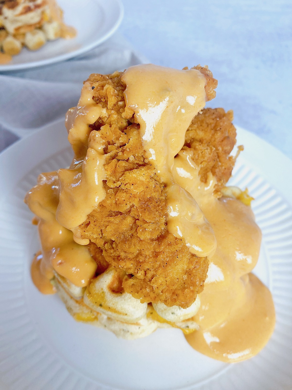 Chili Con Queso Chicken and Waffles - featured image (c)simplejoyfulfood