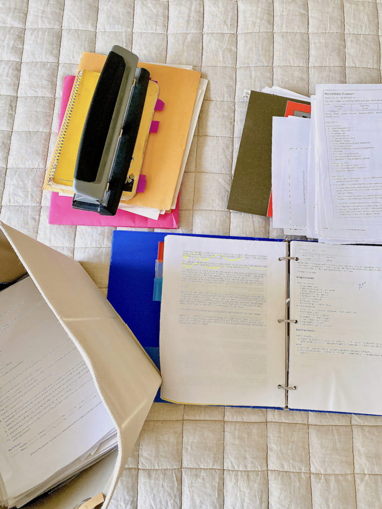 photo of binder full of recipes